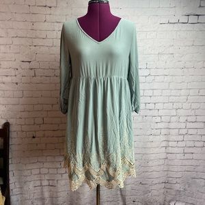 Altar’d State size small muted green and beige dress lace details